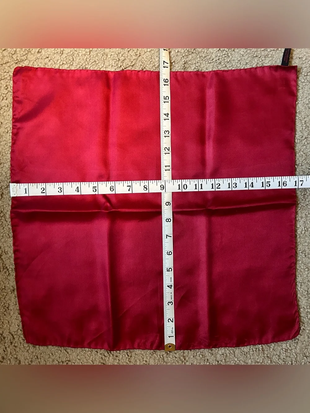 100% Silk Pocket Squares Set in Red and Black Vintage
